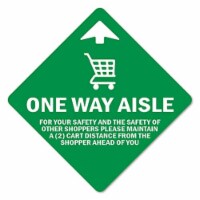 SignMission Non-Slip Floor Graphic Coronavirus Vinyl Decal - One Way Aisle for Your Saftety -