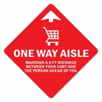 SignMission Non-Slip Floor Graphic Coronavirus Vinyl Decal - One Way Aisle