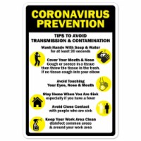 SignMission  Covid-19 Notice Sign - Coronavirus Prevention Tips to Avoid Transmission
