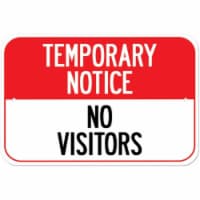 SignMission  Covid-19 Notice Sign - Temporary Notice No Visitors