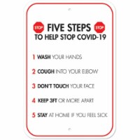 SignMission  Covid-19 Notice Sign - Five Steps to Help Stop Covid-19