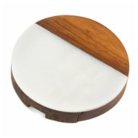 Picnic Plus PSM-559WH Winslow Marble Cheese Tray - White