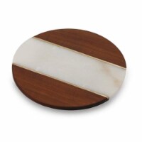 Picnic Plus PSM-562WH Campello Lazy Susan Marble Board - Green & White