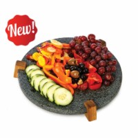 Picnic Plus PSM-540BL 12 in. Round About Marble Board, Black