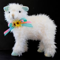 Easter Baby Lamb W/ Pastel Bow Polyester Yellow Daisy Ribbon 0808750