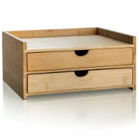 Prosumer's Choice Dual Drawer Bamboo Desktop Organizers | Letter Trays & Stacking Supports