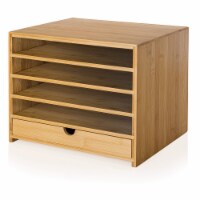 Prosumer's Choice Bamboo Letter Tray Organizer w/ Drawer | Home & Office Desktop Storage
