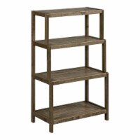 HomeRoots 37  4-shelf Modern Solid Wood Bookcase in Antique Chestnut