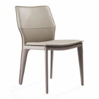 HomeRoots 33  Contemporary Faux Leather Dining Chair in Light Gray