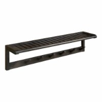 HomeRoots 33.25  Large Modern Wood Coat or Towel Rack with Shelf in Espresso