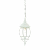 HomeRoots 398000 17.5 x 6.25 x 6.25 in. Chateau 1-Light Textured White Hanging Light