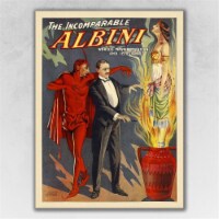 HomeRoots 393261 36 x 48 in. The Incomparable Albini Vintage Magic Poster Wall Art, Multi Col