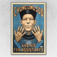 HomeRoots 393314 9 x 12 in. Chung Ling Soo Vintage Magic Poster Multi Color Wall Art