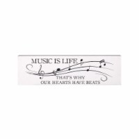 HomeRoots 396734 Minimalist Music Is Life Wall Art, White