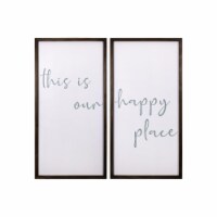 HomeRoots 396749 This Is Our Happy Place Wall Art, Black - 2 Piece