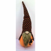 HomeRoots 399305 Spooky Halloween Gnome Sculpture, Orange & Black