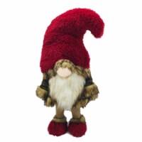 HomeRoots 399320 23.6 x 11.8 x 9.1 in. Big Red Fur Hat Rugged Gnome
