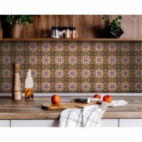 HomeRoots 400003 7 x 7 in. Old World Ole Brown Peel & Stick Tiles
