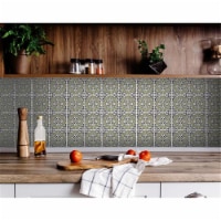 HomeRoots 400205 5 x 5 in. Vintage Aegean Olive Green Removable Peel & Stick Tiles