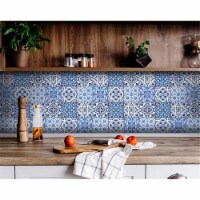 HomeRoots 400326 5 x 5 in. Azul Multi Blue Mosaic Peel & Stick Tiles