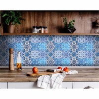 HomeRoots 400334 8 x 8 in. Azul Gianna Blue Peel & Stick Tiles