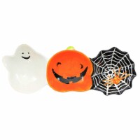Tabletop Halloween Bowl Trio Ceramic Ghost Pumpkin Spider Web 3Bl045