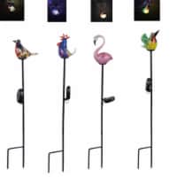 Meadow Creek 8016080 31 in. Glass Bird Solar Garden Stake, Assorted Color - Case of 8