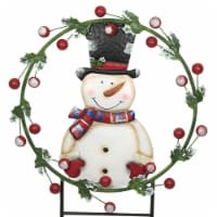 Home & Garden Metal Snowman Metal Winter Snow Wreath 31824035