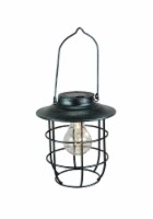 Rustic Industrial Cage Style Solar Powered LED Fairy Light Hanging Lantern