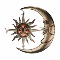 Metal Sun Moon Face Nautical Compass Rose Indoor Outdoor Home Decor Wall Art Plaque