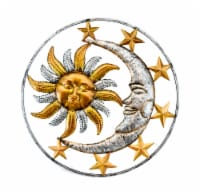 Celestial Sun Moon and Stars Indoor Outdoor 17 inch Metal Wall Hanging Sculpture