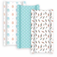Diaper Changing Pad Covers, 3-Pack Soft & Stretchy Jersey Cotton for Baby, Boho Dream Catcher