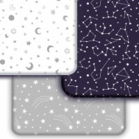 Baby Crib Sheets 3-Pack | Soft & Stretchy Jersey Cotton Fitted Crib Sheet | Moon & Stars