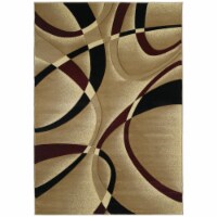 United Weavers 510 21334 35c 2 ft. 7 in. x 4 ft. 2 in. Contours La Chic Accent Rug, Burgundy