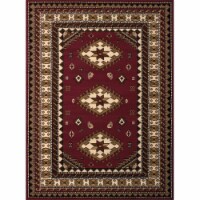 United Weavers 851 10235 24 1 ft. 11 in. x 3 ft. 3 in. Dallas Tres Accent Rug, Burgundy
