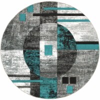 United Weavers of America 2050 10169 88R 7 ft. 10 in. Bristol Epsilon Turquoise Round Rug
