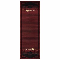 United Weavers of America 2055 41234 28C Cottage Treetops Burgundy Runner Rug, 2ft 7in x 7ft