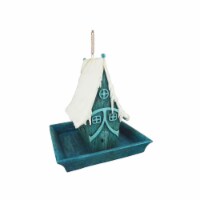 Red Carpet Studios 45129 Resin Bird Feeder with Frosted Roof, Blue & White