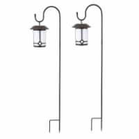 Winsome House Classical Hanging Solar Lanterns with Shepherd Hooks - Set of 2