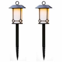 Luxen Home Set of 2 Classical Solar Pathway Lights
