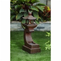 Luxen Home Resin Asian Pagoda Fountain with LED Light