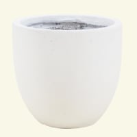 Luxen Home Round Stone Finish Planter  White - Large