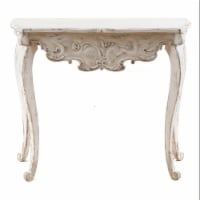 LuxenHome Vintage Off White Wood Console and Entry Table