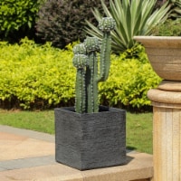 Luxen Home Stone Finish Square MgO Planter, Gray - Large