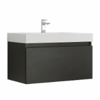 Fresca Mezzo 36  Black Wall Hung Modern Bathroom Cabinet w/ Integrated Sink