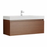 Fresca Mezzo 48  Teak Wall Hung Modern Bathroom Cabinet w/ Integrated Sink