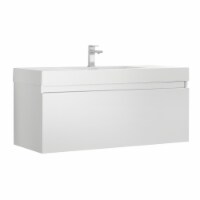 Fresca Mezzo 48  White Wall Hung Modern Bathroom Cabinet w/ Integrated Sink