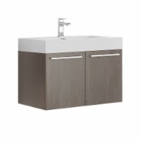 Fresca Vista 30  Gray Oak Wall Hung Modern Bathroom Cabinet w/ Integrated Sink