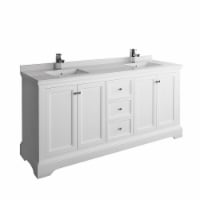 Fresca Windsor 72  Matte White Traditional Double Sink Bathroom Cabinet w/ Top & Sinks