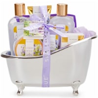 Lavender Spa Gift Basket, 8pcs Home Bath and Body Set, Body Care